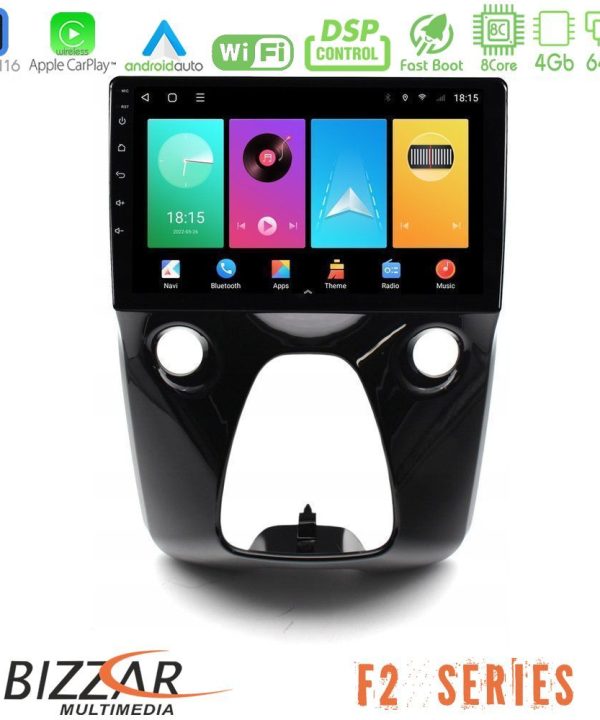 Kimpiris - Bizzar F2 Series 8Core Android16 4+64GB  Toyota Aygo | Citroen C1 | Peugeot 108 Navigation Multimedia 10"