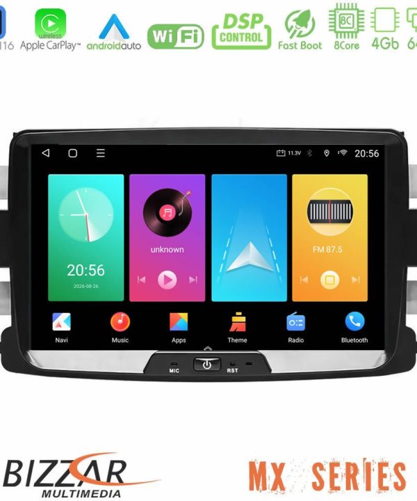 Kimpiris - Bizzar MX Series Dacia/Renault 2012-> 8Core Android16 4+64GB Navigation Multimedia Tablet 7" Με Carplay & Android Auto (OEM Style)
