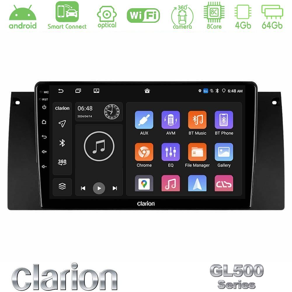 Kimpiris - Clarion GL500 Series 8Core Android ClarionOS 4+64GB BMW 5 Series (E39) / X5 (E53) Navigation Multimedia Tablet 9"