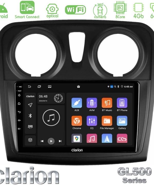 Kimpiris - Clarion GL500 Series 8Core Android ClarionOS 4+64GB     Dacia Dokker 2014-2021 Navigation Multimedia Tablet 9"