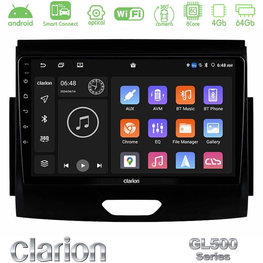 Kimpiris - Clarion GL500 Series 8Core Android ClarionOS 4+64GB Ford Ranger 2017-2022 Navigation Multimedia Tablet 9"