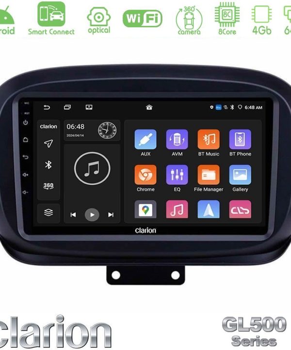 Kimpiris - Clarion GL500 Series 8Core Android ClarionOS 4+64GB  Fiat 500X Navigation Multimedia Tablet 9"