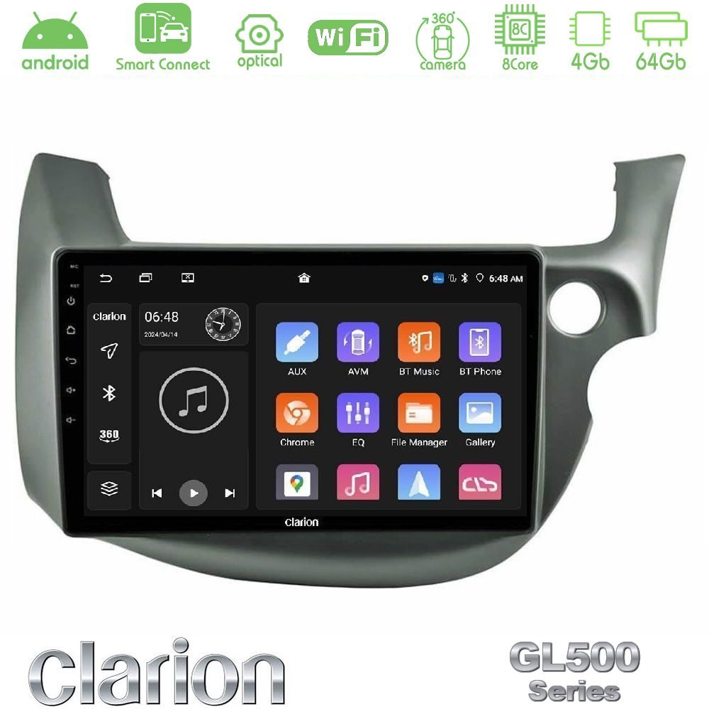 Kimpiris - Clarion GL500 Series 8Core Android ClarionOS 4+64GB Honda Jazz (Fit) 2009-2013 RHD Navigation Multimedia Tablet 10"