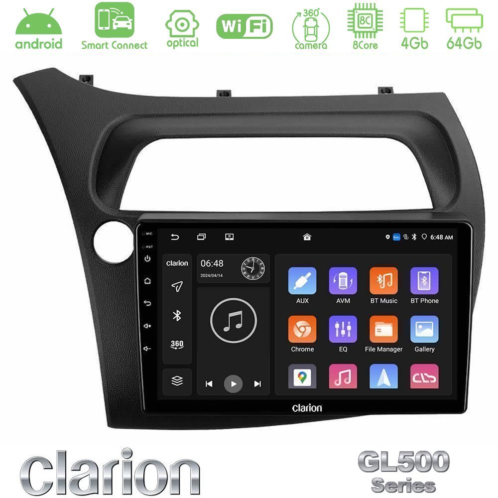 Kimpiris - Clarion GL500 Series 8Core Android ClarionOS 4+64GB Honda Civic Hatchback 2006-2011 Navigation Multimedia Tablet 9"