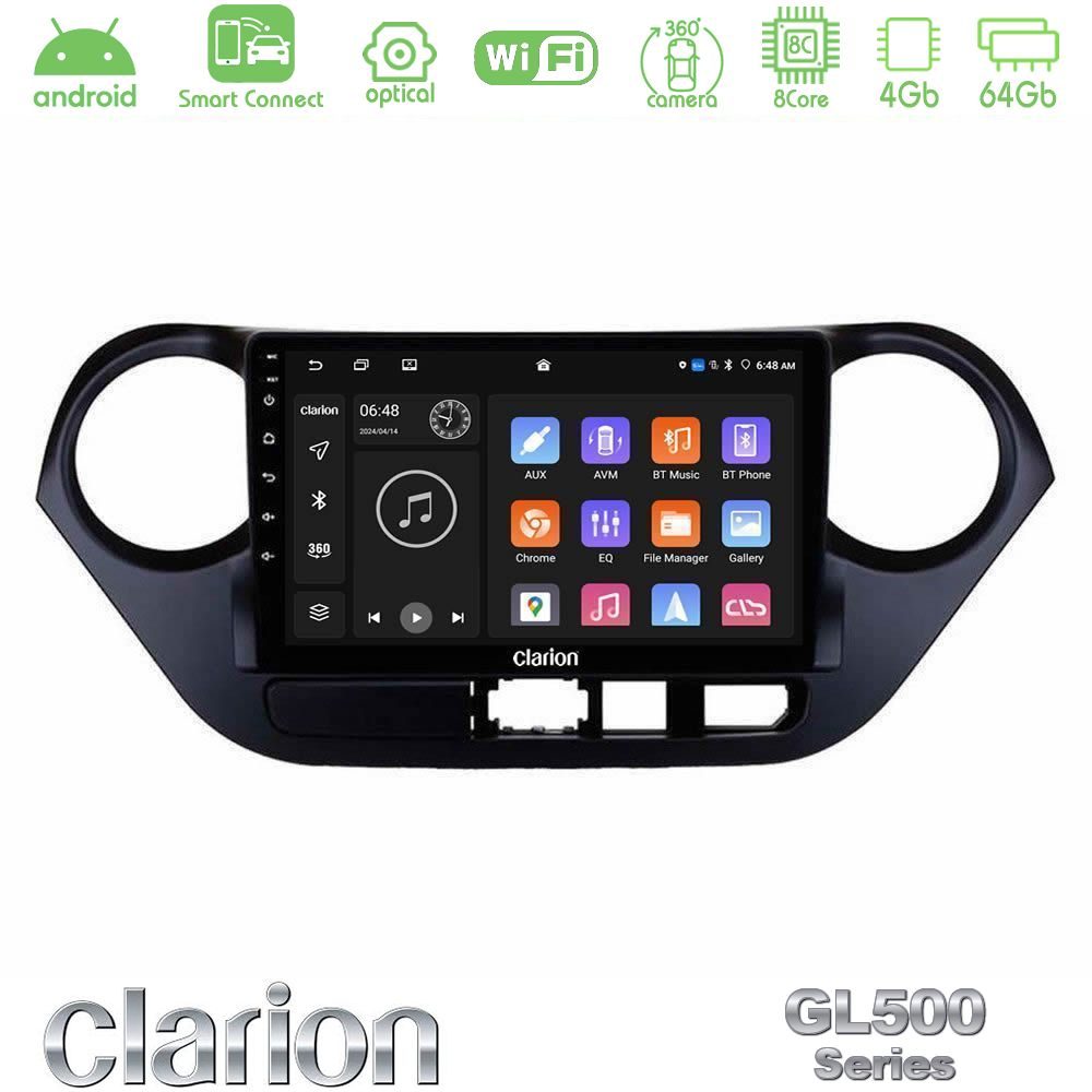 Kimpiris - Clarion GL500 Series 8Core Android ClarionOS 4+64GB Hyundai i10 2014-2020 Navigation Multimedia Tablet 9"