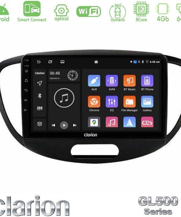Kimpiris - Clarion GL500 Series 8Core Android ClarionOS 4+64GB  Hyundai i10 2008-2014 Navigation Multimedia Tablet 9"