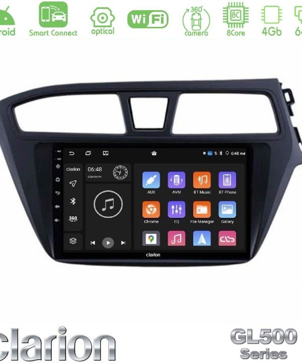 Kimpiris - Clarion GL500 Series 8Core Android ClarionOS 4+64GB Hyundai i20 2014-2018 RHD Navigation Multimedia Tablet 9"