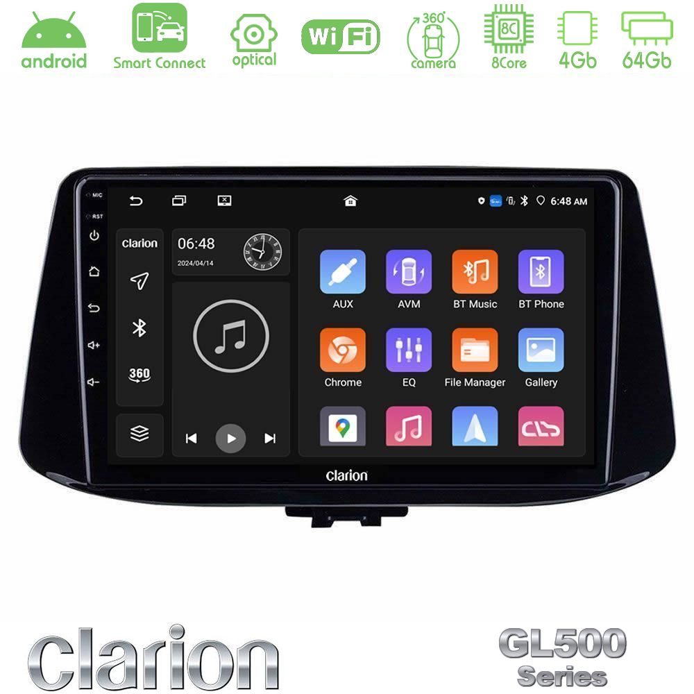 Kimpiris - Clarion GL500 Series 8Core Android ClarionOS 4+64GB Hyundai i30 Navigation Multimedia Tablet 9"