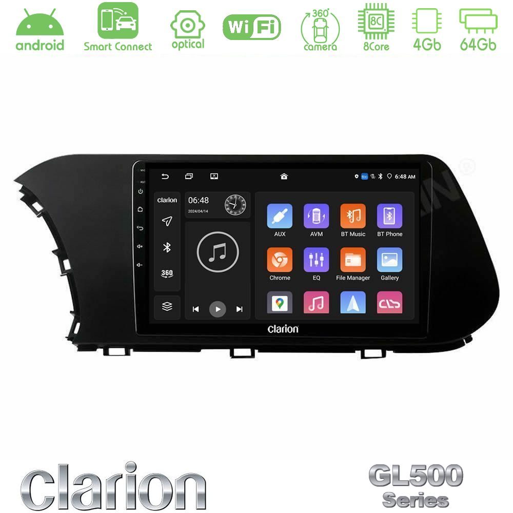 Kimpiris - Clarion GL500 Series 8Core Android ClarionOS 4+64GB Hyundai i20 2021-2023 Navigation Multimedia Tablet 10"