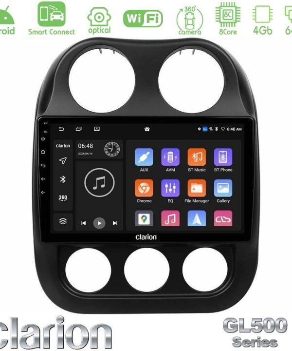 Kimpiris - Clarion GL500 Series 8Core Android ClarionOS 4+64GB  Jeep Compass 2012-2016 Navigation Multimedia Tablet 9"