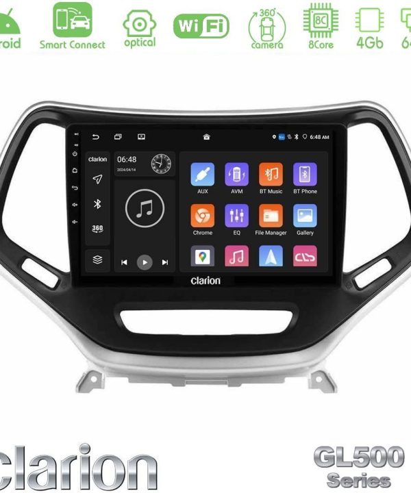 Kimpiris - Clarion GL500 Series 8Core Android ClarionOS 4+64GB  Jeep Cherokee 2014-2019 Navigation Multimedia Tablet 9" (Ασημί Χρώμα)