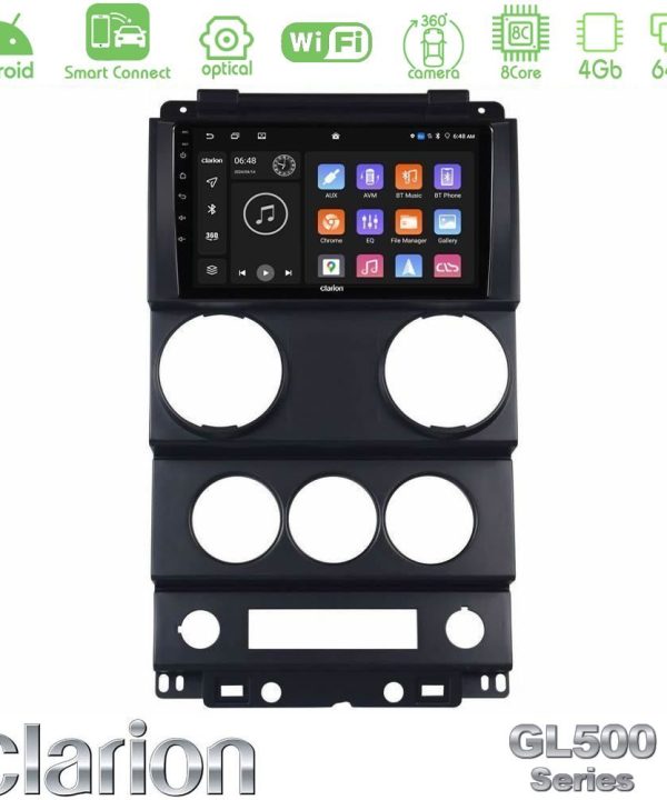 Kimpiris - Clarion GL500 Series 8Core Android ClarionOS 4+64GB  Jeep Wrangler 2Door 2008-2010 Navigation Multimedia Tablet 9"