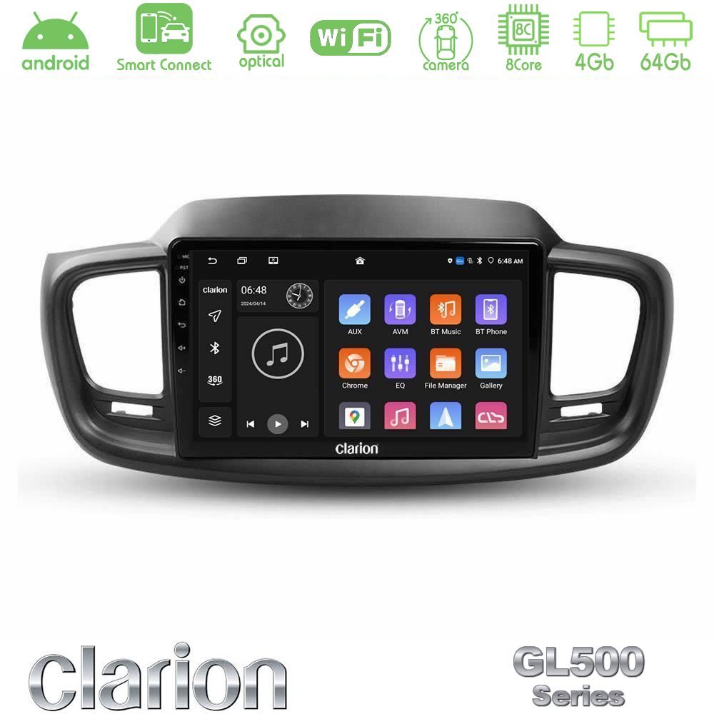 Kimpiris - Clarion GL500 Series 8Core Android ClarionOS 4+64GB Kia Sorento 2018-2021 Navigation Multimedia Tablet 9"