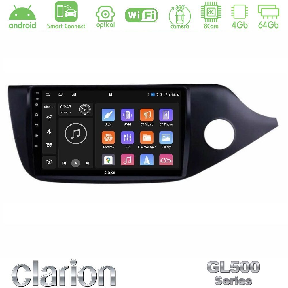 Kimpiris - Clarion GL500 Series 8Core Android ClarionOS 4+64GB Kia Cee’d/ProCeed 2013-2017 RHD Navigation Multimedia Tablet 9"