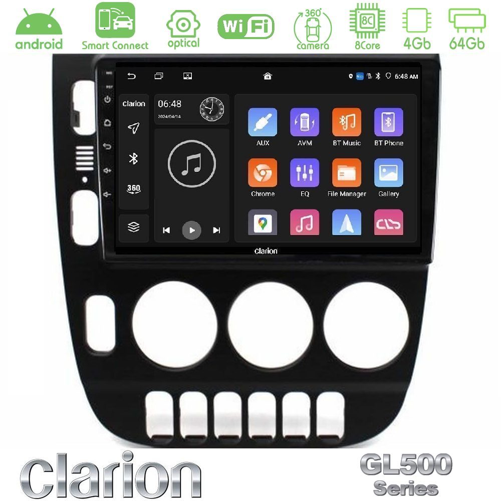 Kimpiris - Clarion GL500 Series 8Core Android ClarionOS 4+64GB Mercedes ML Class (W163) 1998-2005 Manual AC Navigation Multimedia Tablet 9"