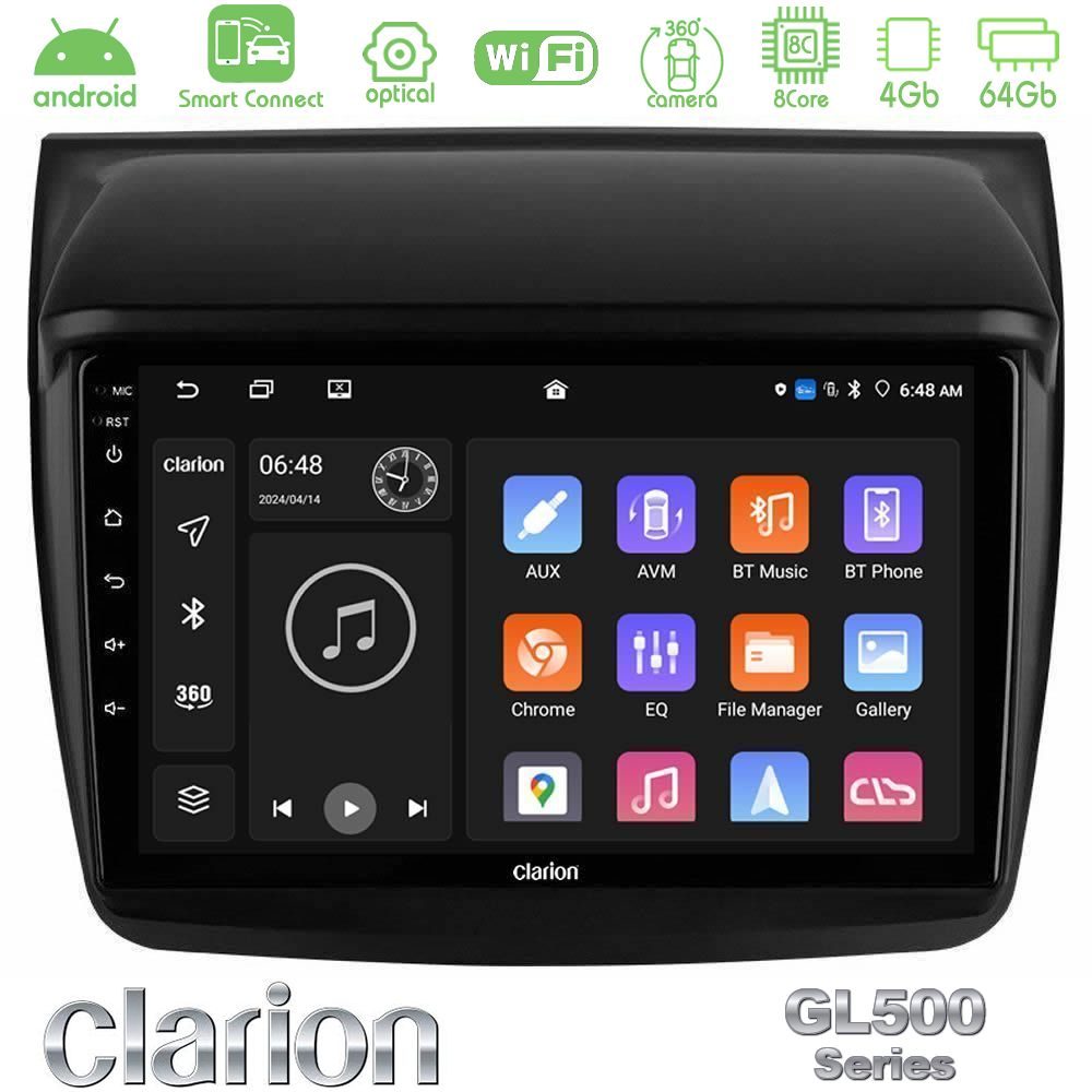 Kimpiris - Clarion GL500 Series 8Core Android ClarionOS 4+64GB Mitsubishi L200 Navigation Multimedia Tablet 9"