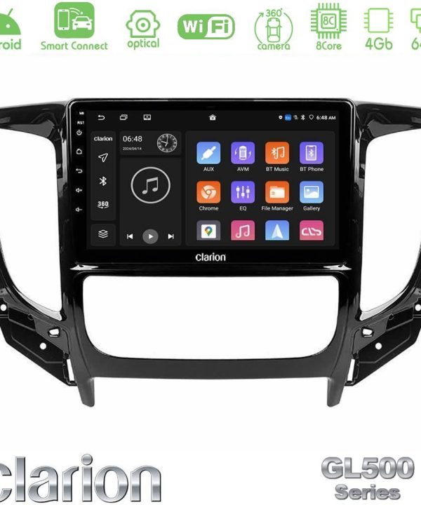 Kimpiris - Clarion GL500 Series 8Core Android ClarionOS 4+64GB  Mitsubishi L200 2016-> amp; Fiat Fullback (Auto A/C) Navigation Multimedia Tablet 9"