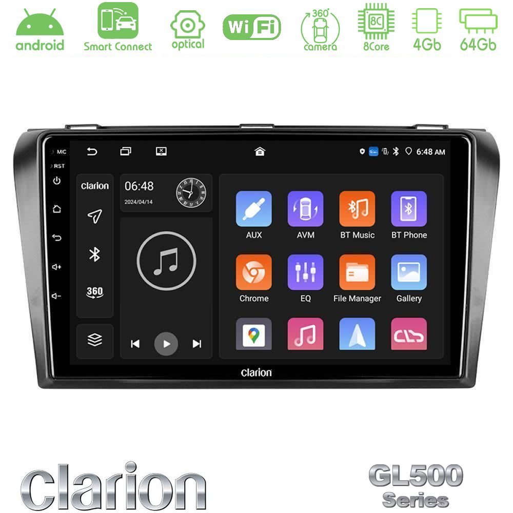 Kimpiris - Clarion GL500 Series 8Core Android ClarionOS 4+64GB Mazda 3 2004-2009 Navigation Multimedia Tablet 9"