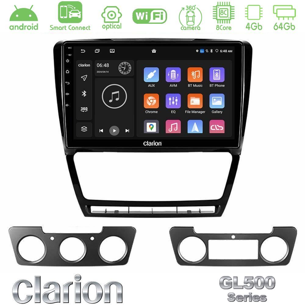 Kimpiris - Clarion GL500 Series 8Core Android ClarionOS 4+64GB Skoda Octavia 5 Navigation Multimedia Tablet 10"
