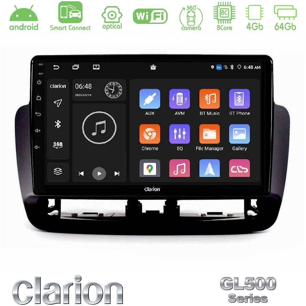Kimpiris - Clarion GL500 Series 8Core Android ClarionOS 4+64GB Seat Ibiza 2012-2015 Navigation Multimedia Tablet 9" (Piano Black)