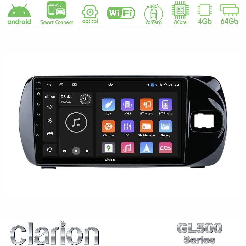 Kimpiris - Clarion GL500 Series 8Core Android ClarionOS 4+64GB Toyota Yaris (Vitz) 2015-2020 RHD Navigation Multimedia Tablet 9"