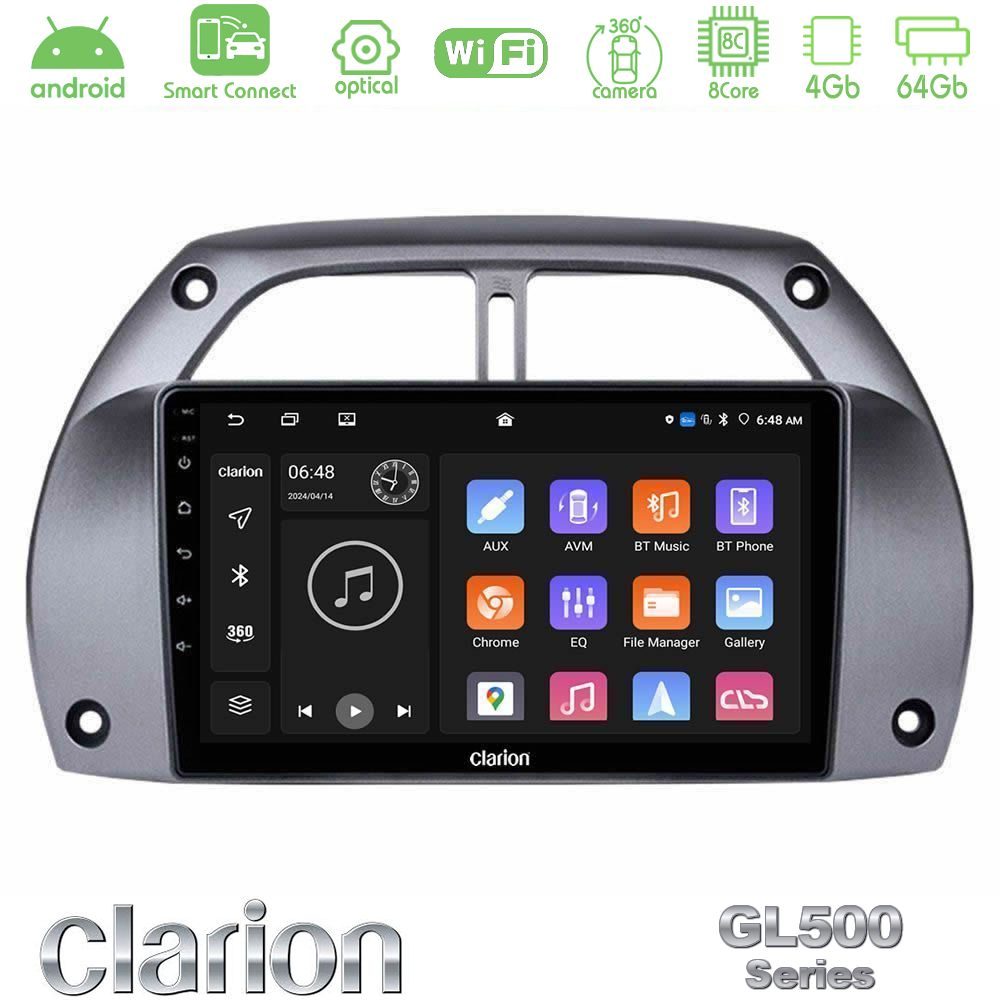 Kimpiris - Clarion GL500 Series 8Core Android ClarionOS 4+64GB Toyota RAV4 2001 - 2006 Navigation Multimedia Tablet 9"