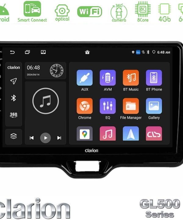 Kimpiris - Clarion GL500 Series 8Core Android ClarionOS 4+64GB  Toyota Yaris 2020-> Navigation Multimedia Tablet 10"