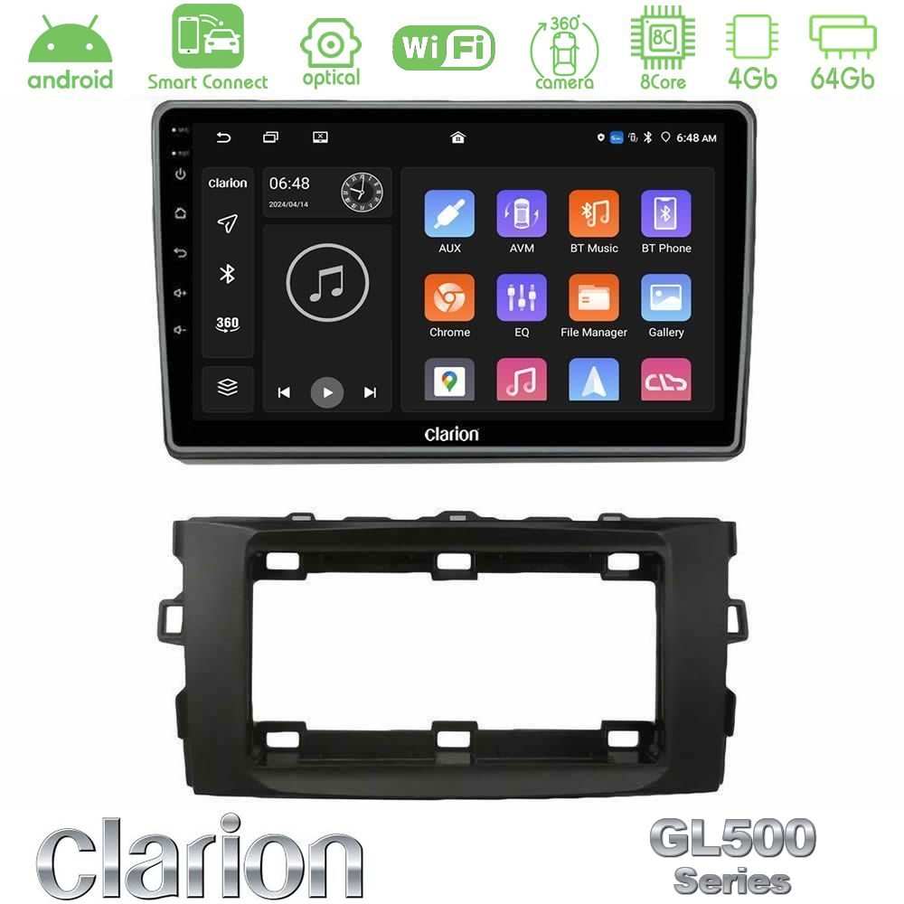 Kimpiris - Clarion GL500 Series 8Core Android ClarionOS 4+64GB Toyota Auris 2013-2016 Navigation Multimedia Tablet 10"