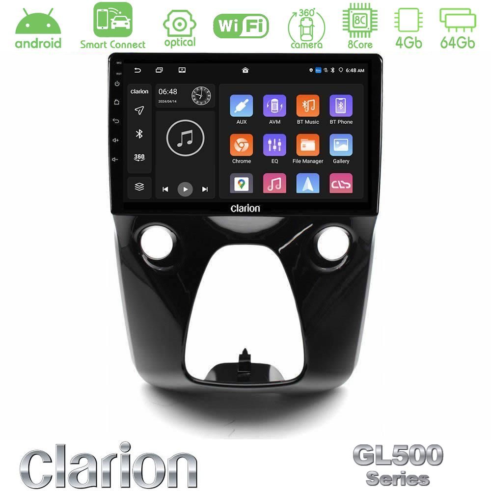 Kimpiris - Clarion GL500 Series 8Core Android ClarionOS 4+64GB Toyota Aygo | Citroen C1 | Peugeot 108 Navigation Multimedia 10"