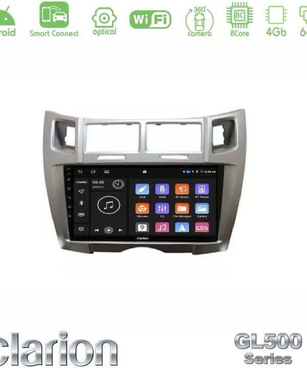 Kimpiris - Clarion GL500 Series 8Core Android ClarionOS 4+64GB  Toyota Yaris Navigation Multimedia Tablet 9" (Ασημί Χρώμα)