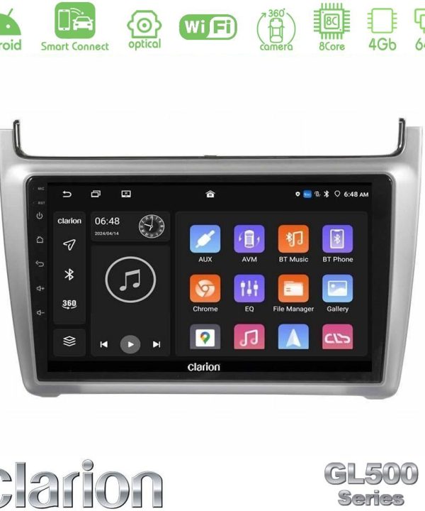 Kimpiris - Clarion GL500 Series 8Core Android ClarionOS 4+64GB  Vw Polo 2014-2017 Navigation Multimedia Tablet 9"   (Silver)