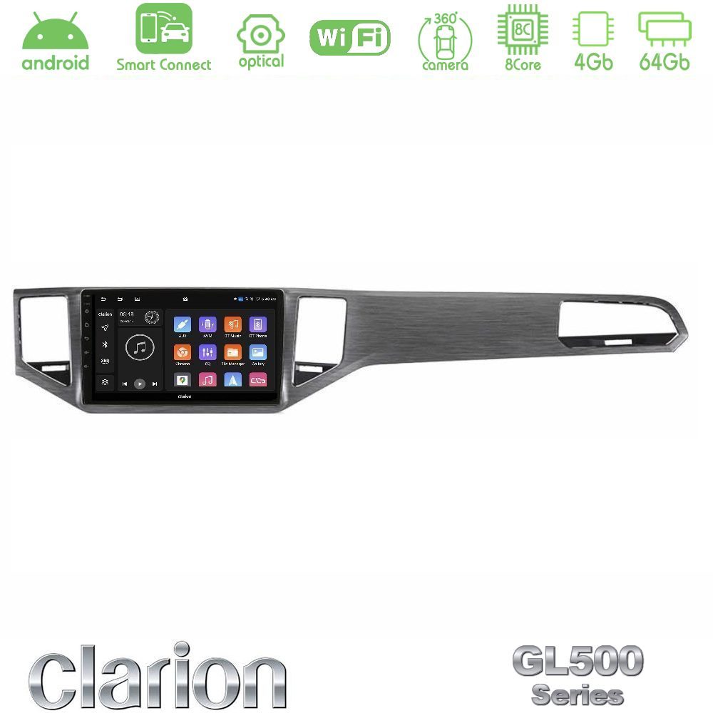 Kimpiris - Clarion GL500 Series 8Core Android ClarionOS 4+64GB VW Sportsvan 2014-2020 Navigation Multimedia Tablet 9" (Silver/Grey Color)