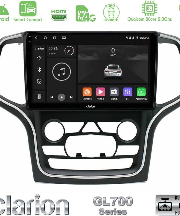 Kimpiris - Clarion GL700 QUALCOMM Series 8Core Android ClarionOS 4+64GB Jeep Grand Cherokee 2014-2020 Navigation Multimedia Tablet 10" Με Carplay & Android Auto