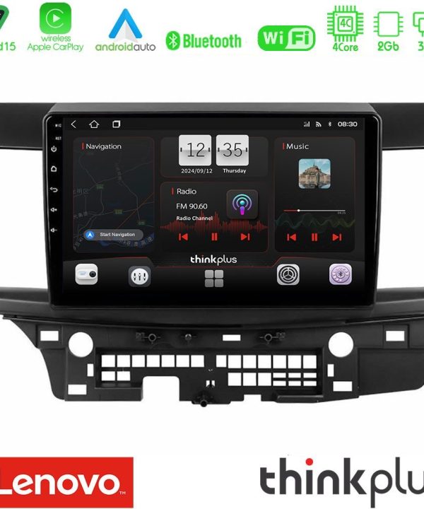 Kimpiris - Lenovo Thinkplus Series 4Core Android15 2+32GB  Mitsubishi Lancer 2008 – 2015 Navigation Multimedia Tablet 10" Με Carplay & Android Auto