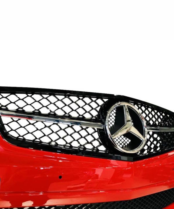 Alternative view of Μάσκα Για Mercedes-Benz C-Class W204 07-14 Amg C63 Look Με Μονή Γρίλια Μαύρο/Χρώμιο 1 Τεμάχιο
