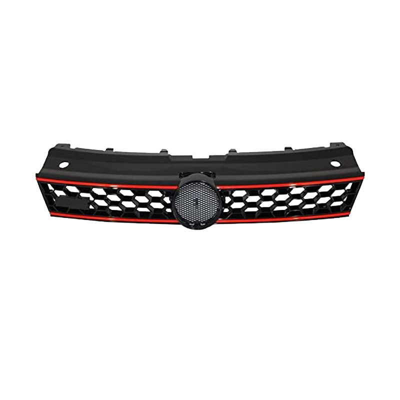 Μάσκα Για Vw Polo 6R/6C 09-16 GTI Look Κυψελωτή Με Κόκκινο Σιρίτι 1 Τεμάχιο - Image 2