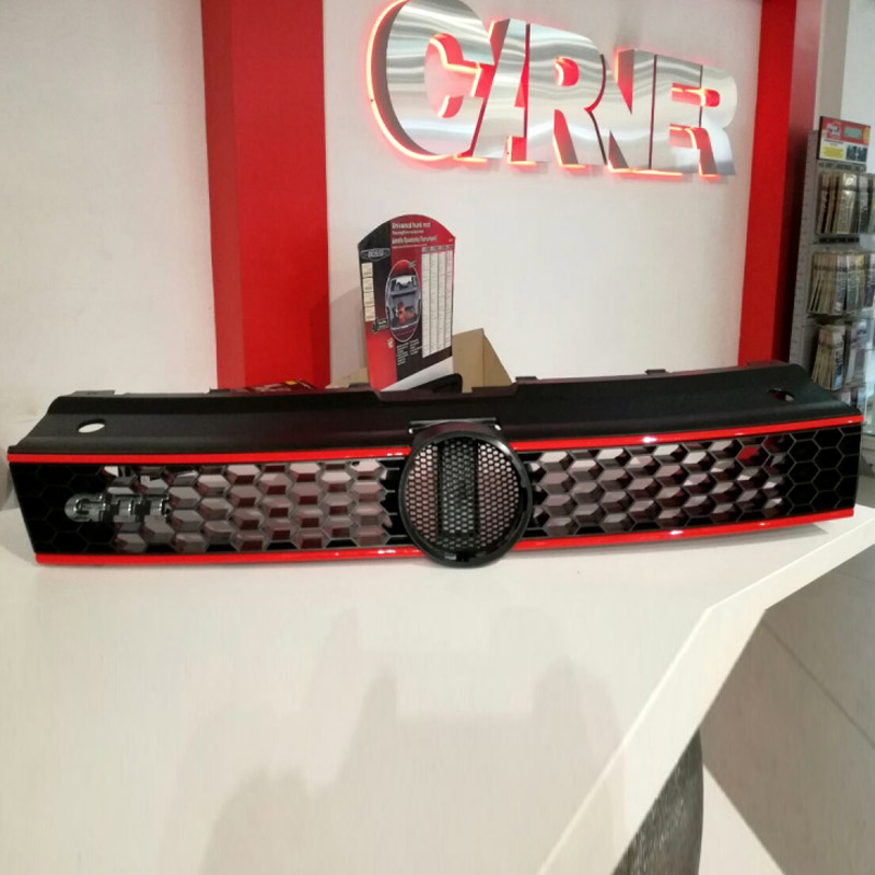 Μάσκα Για Vw Polo 6R/6C 09-16 GTI Look Κυψελωτή Με Κόκκινο Σιρίτι 1 Τεμάχιο - Image 4