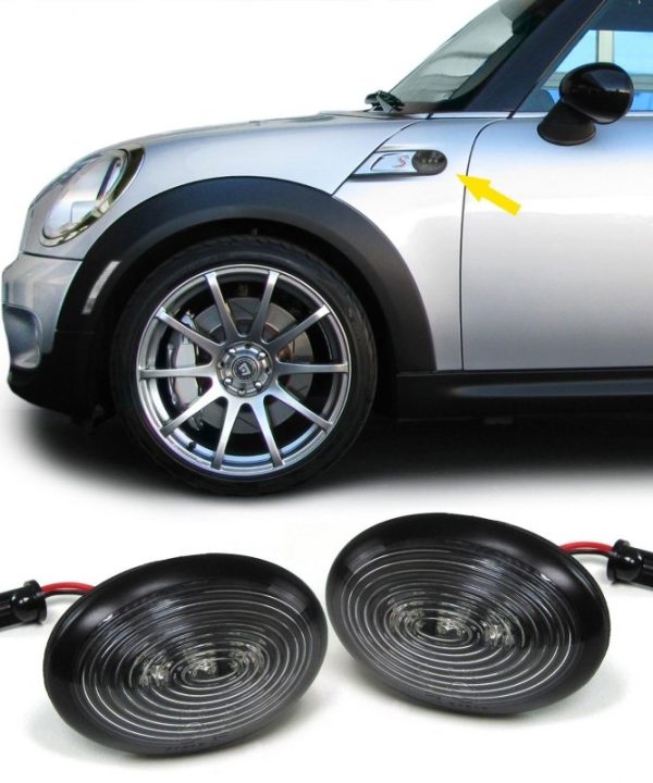 Kimpiris - Πλαϊνά Φλας Φτερού Για Mini Cooper R55 / R56 / R57 / R58 / R59 Led Smoke 2Τεμάχια