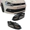 Kimpiris - Μπροστινά Φανάρια Set Για Vw Polo 6R/ 6C 09-17 DRL GTI R-Look Μαύρα Με Ασημί Γραμμή H7/H7 Με Μοτέρ Carner