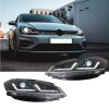 Kimpiris - Μπροστινά Φανάρια Set Για Vw Golf VII (7.5) 17-19 DRL Full Led Halogen Version Black LEDHL10-BK Osram Ledriving