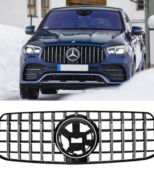 Kimpiris - Μάσκα Για Mercedes-Benz GLE-Class W167/C167/V167 19+ GT Amg Panamericana Look Μαύρο/Χρώμιο 1 Τεμάχιο