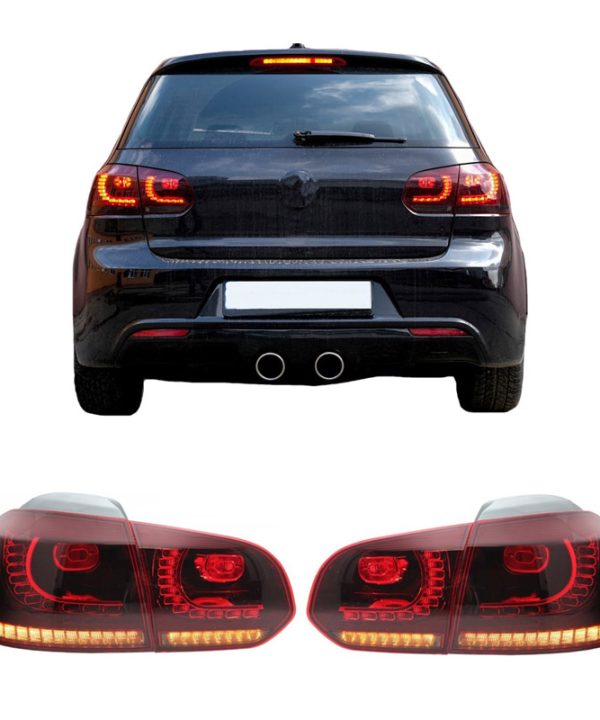 Kimpiris - Πισινά Φανάρια Set Για Vw Golf VI (6) 08-12 Full Led Dynamic GTI R20 Look Σκούρο Κόκκινο/Φιμέ VLand