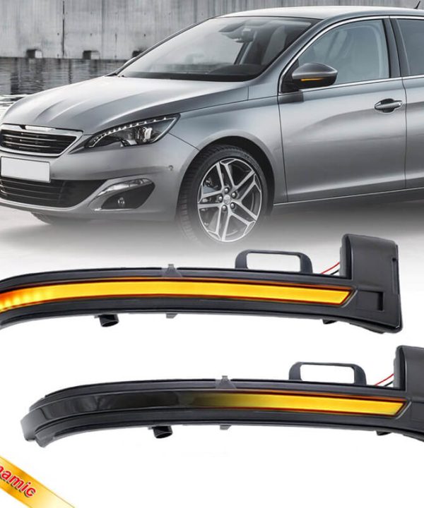 Kimpiris - Φλας Καθρέπτη Για Peugeot 308 13-17 Dynamic Led Canbus Μαύρο 2 Τεμάχια