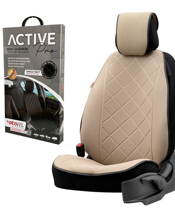 Kimpiris - Πλατοκάθισμα Αυτοκινήτου Otom Active Pro Ύφασμα Lacoste Ανάγλυφο Καπιτονέ Μπεζ ACTP-103 1 Τεμάχιο