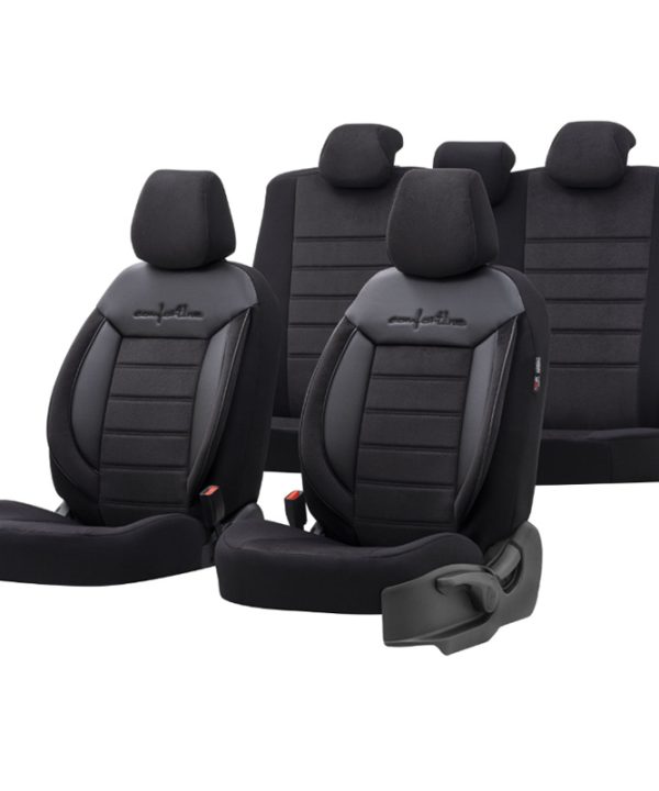 Kimpiris - Καλύμματα Αυτοκινήτου Otom Comfortline Design Universal Sued / Rachel / Δερματίνη Σετ Εμπρός / Πίσω 11 Τεμαχίων Μαύρο CMF-209