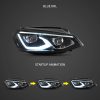 Μπροστινά Φανάρια Set Για Vw Golf VΙI (7) 12-17 Mk8 Golf Look Dynamic Start DRL & Φλας Μαύρα Full Led Με Μοτέρ VLand - Image 2