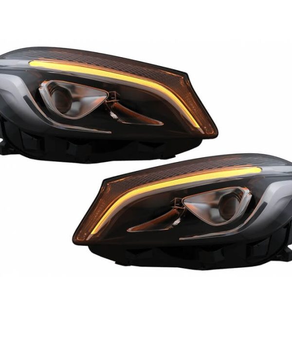 Alternative view of Μπροστινά Φανάρια Set Για Mercedes-Benz A-Class W176 12-18 Halogen Upgrade Σε Facelift Look Μαύρα Full Led DRL Με Μοτέρ Carner