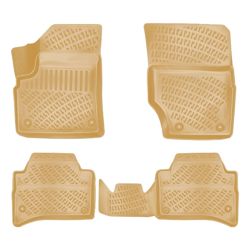 Kimpiris - Πατάκια Σκαφάκια 3D Από Λάστιχο TPE Για Porsche Cayenne 1 2002-2010 Rizline 4 Τεμάχια Μπεζ
