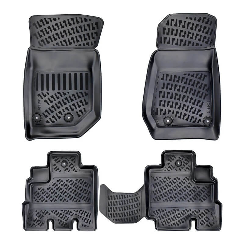 Kimpiris - Πατάκια Σκαφάκια 3D Από Λάστιχο TPE Για Jeep Wrangler (Unlimited) JK 4 Πορτο 2006-2018 Rizline 4 Τεμάχια Μαύρα