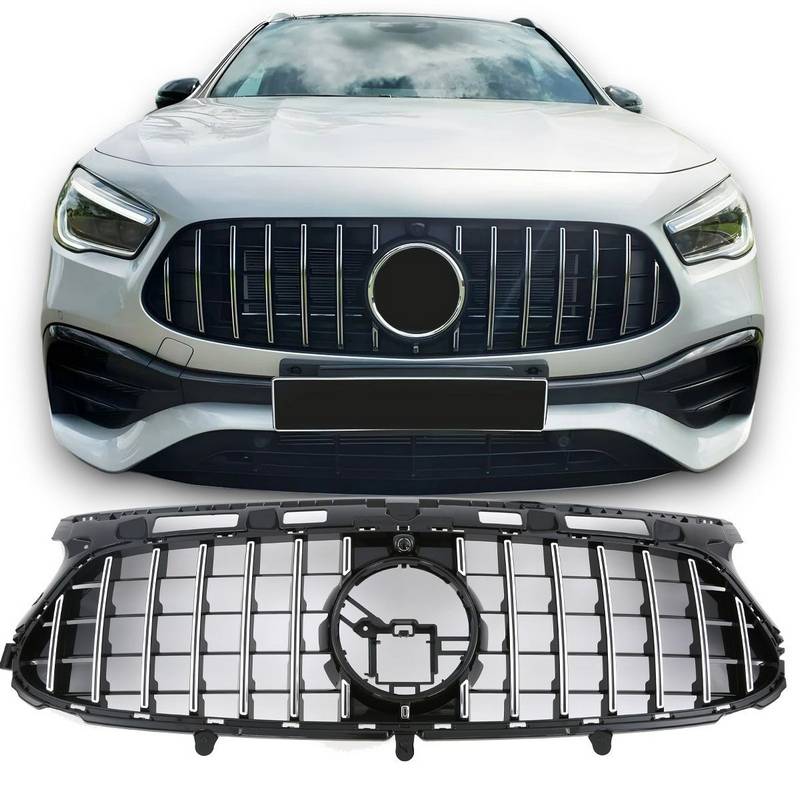 Kimpiris - Μάσκα Για Mercedes-Benz GLA H247 20-23 Amg Line Panamericana Look Μαύρο/Χρώμιο 1 Τεμάχιο